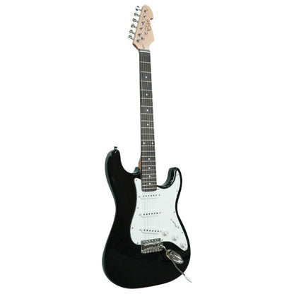 Evo X-1 Stratocaster Electric Guitar Linden Wood Body with Amplifier Package Black (X1 BK)