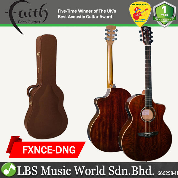 Faith FXNCE-DNG FX Limited Edition Neptune Solid Figured Java Mango Acoustic Electric Guitar - Natural Gold (FXNCEDNG)