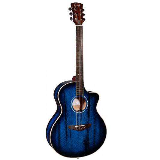 Faith FNCEBLM Blue Moon Neptune Solid Figured Java Mango Electric Acoustic Guitar With Hardcase
