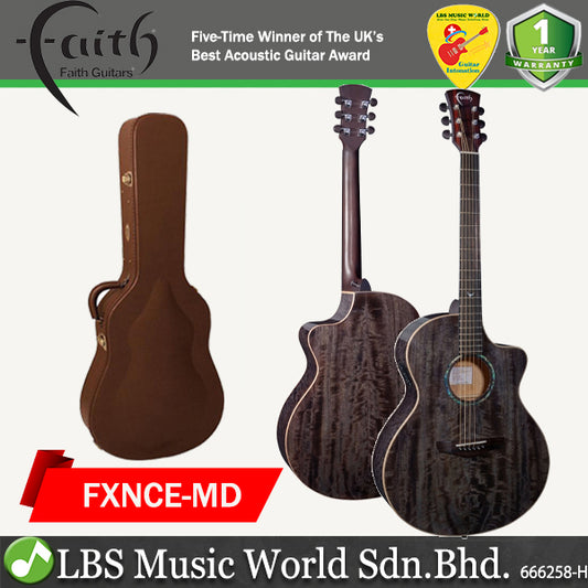 Faith FXNCE-MD FX Limited Edition Neptune Solid Figured Java Mango Acoustic Electric Guitar - Moondust Grey (FXNCEMD)