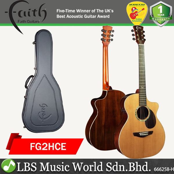 Faith FG2HCE PJE Legacy Earth Rosewood Torrefied Canadian Sitka Spruce Acoustic Electric Guitar with Premium Hardcase