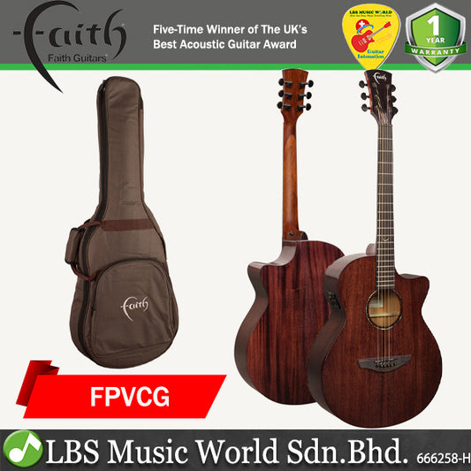 Faith FPVCG Nexus Venus Solid Mahogany Acoustic Electric Guitar with Gigbag - Cognac