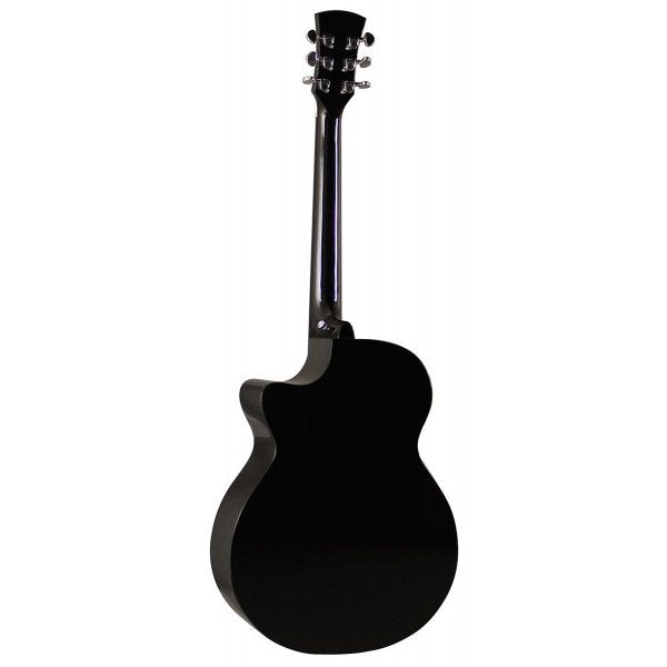 Faith FAVBK Solid Spruce Top Concert Cutaway Venus Apollo Series Acoustic Electric Guitar with Gigbag - Black