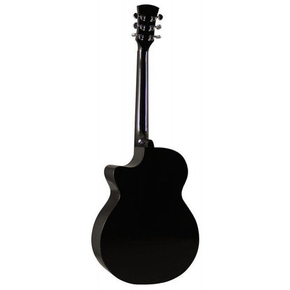 Faith FAVBK Solid Spruce Top Concert Cutaway Venus Apollo Series Acoustic Electric Guitar with Gigbag - Black
