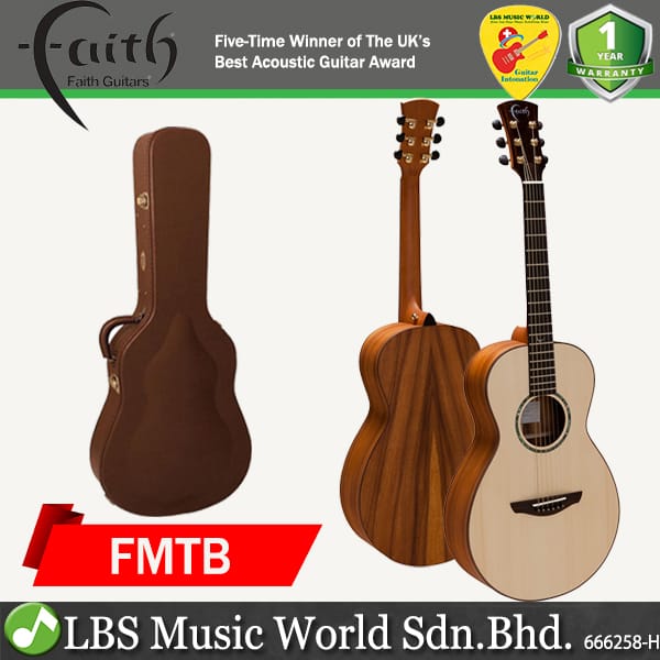 Faith FMTB Trembesi Mercury Parlour Full Solid Acoustic with Case