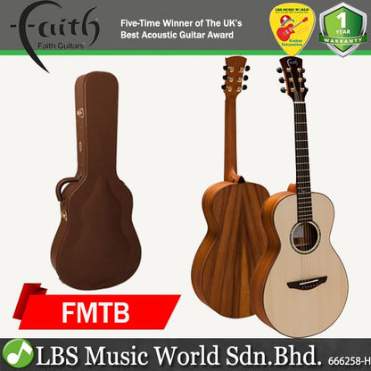 Faith FMTB Trembesi Mercury Parlour Full Solid Acoustic with Case