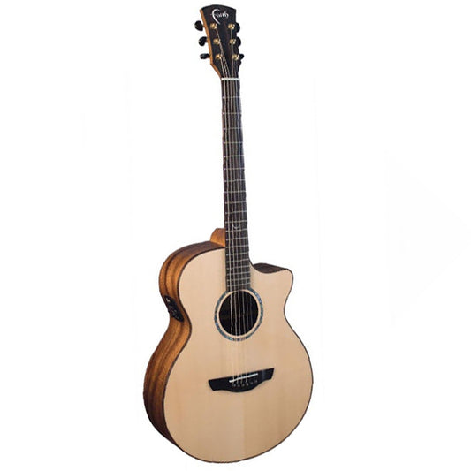 Faith FJCETB Trembesi Jupiter Electric Cutaway Full Bodied Jumbo Full Solid Acoustic Electric Pickup with Case