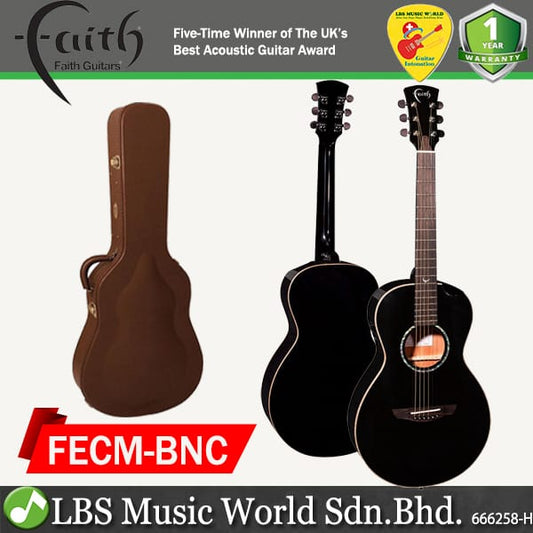 Faith FECM-BNC Eclipse Mercury Electro Scoop Parlour Acoustic Electric Guitar Fishman INK3 Pickup with Case