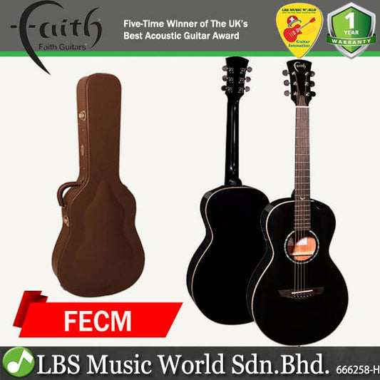 Faith FECM Eclipse Mercury Parlour Electro Acoustic Electric Guitar Fishman INK3 Pickup with Case