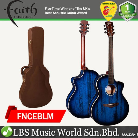 Faith FNCEBLM Blue Moon Neptune Cutaway Electro Acoustic Electric Guitar Fishman INK3 Pickup with Case