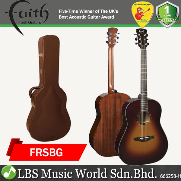Faith FRSBG Classic Burst Mars Drop Dreadnought Acoustic Guitar with Case