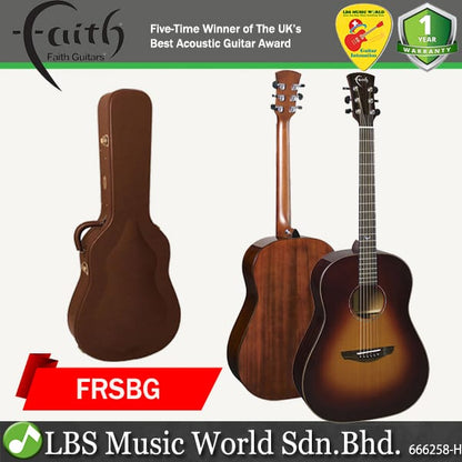 Faith FRSBG Classic Burst Mars Drop Dreadnought Acoustic Guitar with Case