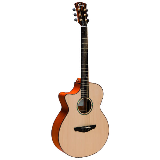 Faith FVL Natural Venus Cutaway Full Solid Acoustic Electric Guitar Lefthanded Pickup with Case
