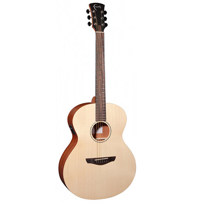 Faith FKNE Natural Naked Neptune Electro Saluda Baby Jumbo Full Solid Acoustic Electric Guitar Fishman Pickup with Case