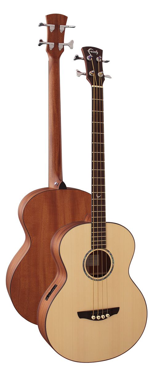 Faith FTNE Natural Neptune Titan Saluda Baby Jumbo Full Solid Acoustic Electric Bass Pickup with Case