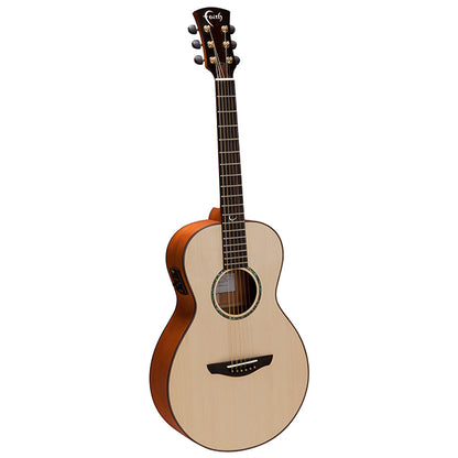 Faith FM Natural Mercury Cutaway Parlour Size Acoustic Electric Guitar Pickup with Case