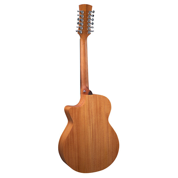 Faith FKV12 Natural Naked Venus 12 String Cutaway Electro Full Solid Acoustic Electric Guitar Fishman Pickup with Case