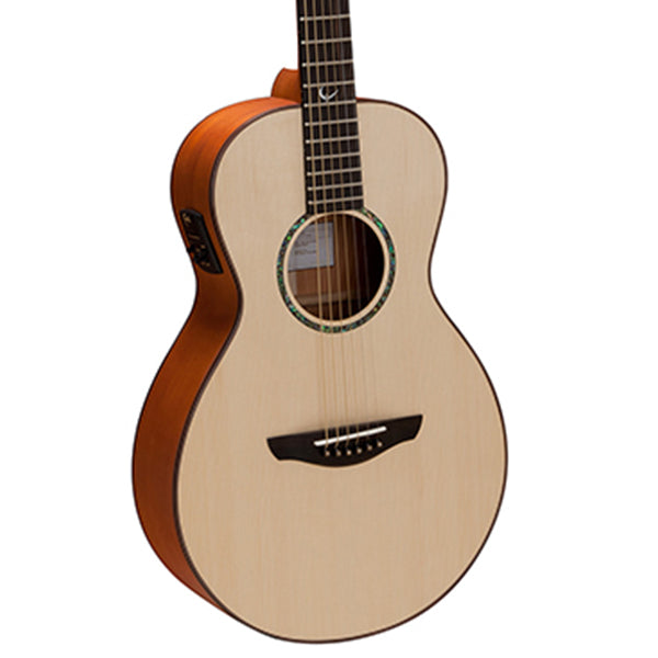 Faith FM Natural Mercury Cutaway Parlour Size Acoustic Electric Guitar Pickup with Case