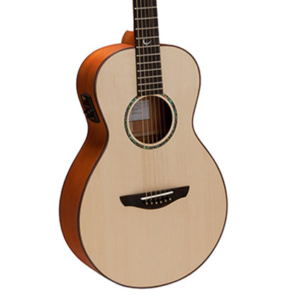 Faith FM Natural Mercury Cutaway Parlour Size Acoustic Electric Guitar Pickup with Case