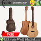 Faith FKSE Natural Naked Saturn Electro (Non-Cut) Dreadnought Full Solid Mahogany Acoustic Electric Guitar Fishman Pickup with Case