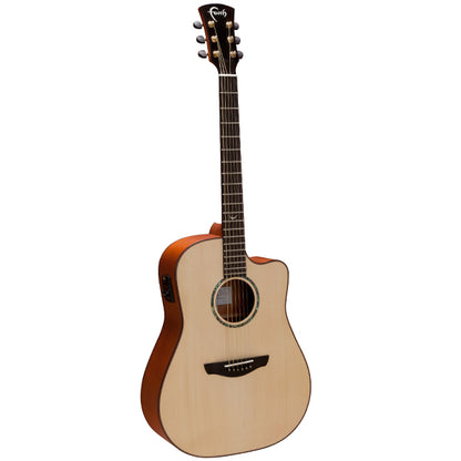Faith FSCE Natural Saturn Cutaway Electro Dreadnought Full Solid Acoustic Electric Guitar Pickup with Case