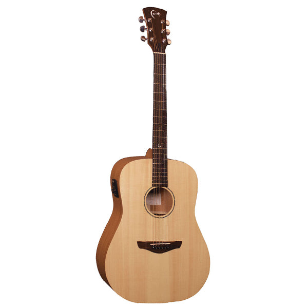 Faith FKSE Natural Naked Saturn Electro (Non-Cut) Dreadnought Full Solid Mahogany Acoustic Electric Guitar Fishman Pickup with Case