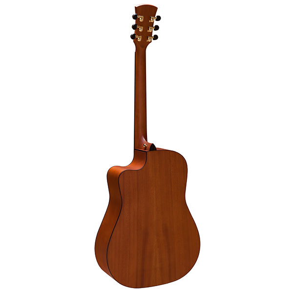 Faith FSCE Natural Saturn Cutaway Electro Dreadnought Full Solid Acoustic Electric Guitar Pickup with Case