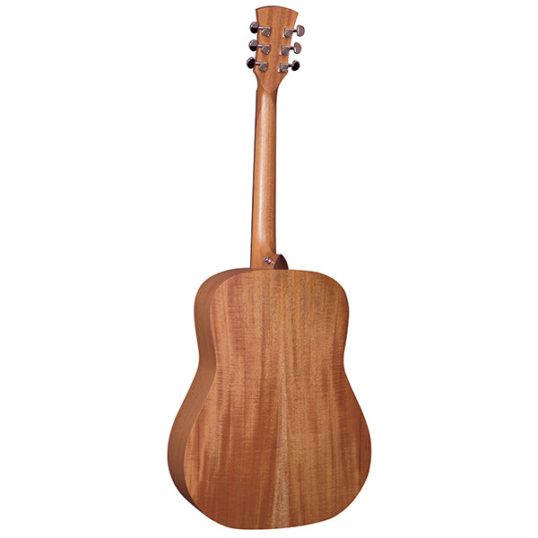 Faith FKSE Natural Naked Saturn Electro (Non-Cut) Dreadnought Full Solid Mahogany Acoustic Electric Guitar Fishman Pickup with Case