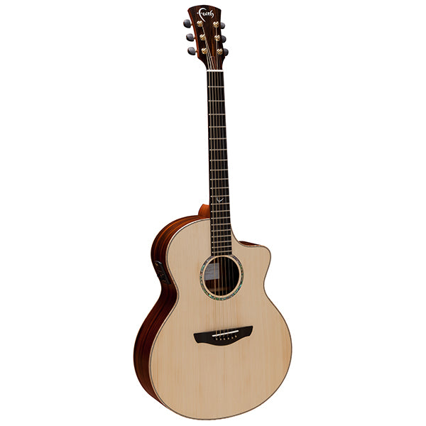 Faith FNCEHG HiGloss Neptune Cutaway Electro Full Sized Jumbo Solid Acoustic Electric Guitar Pickup with Case