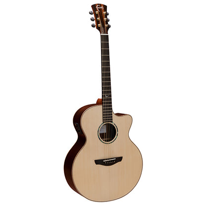 Faith FJCEHG HiGloss Jupiter Cutaway Electro Full Bodied Jumbo Solid Acoustic Electric Guitar Pickup with Case