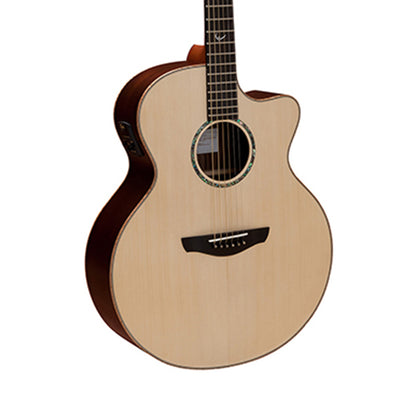 Faith FJCEHG HiGloss Jupiter Cutaway Electro Full Bodied Jumbo Solid Acoustic Electric Guitar Pickup with Case