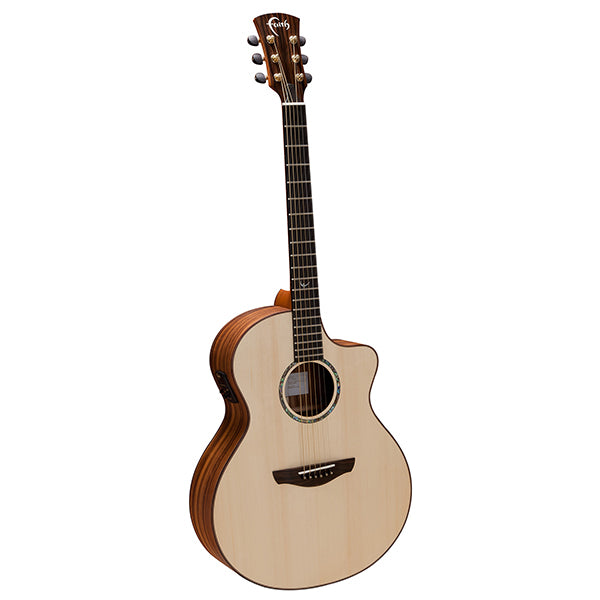 Faith FNCETB Trembesi Neptune Cutaway Electro Full Sized Jumbo Solid Acoustic Electric Guitar Pickup with Case