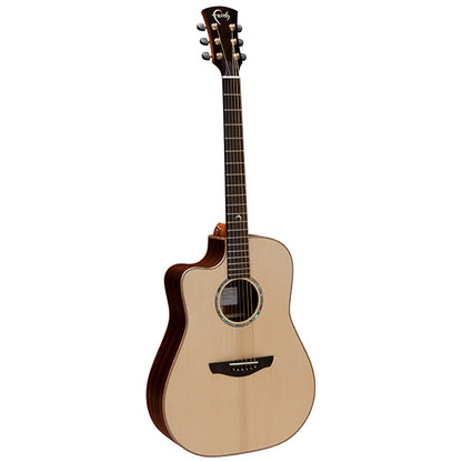 Faith FSCEHGL HiGloss Saturn Cutaway Electro Lefthanded Dreadnought Full Solid Acoustic Electric Guitar Pickup with Case