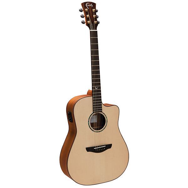 Faith FSCETB Trembesi Saturn Cutaway Electro Dreadnought Full Solid Acoustic Electric Pickup with Case