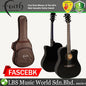 Faith FASCEBK Apollo Saturn Dreadnought Acoustic Electric Guitar Black With Bag (FASCE BK)