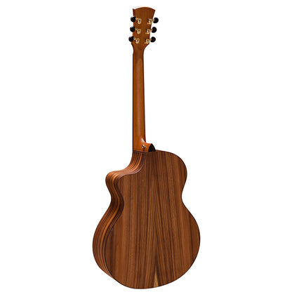 Faith FNCETB Trembesi Neptune Cutaway Electro Full Sized Jumbo Solid Acoustic Electric Guitar Pickup with Case