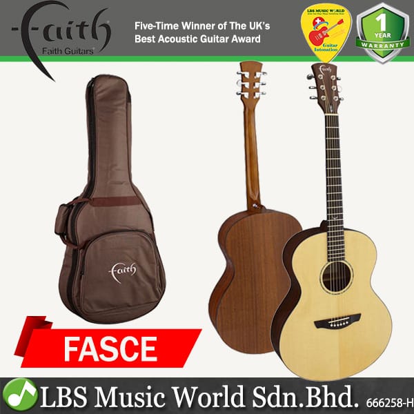 Faith FASCE Apollo Saturn Dreadnought Cutaway Acoustic Electric Guitar With Bag (Natural)