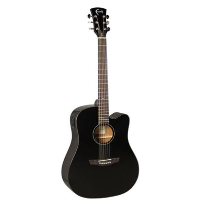 Faith FASCEBK Apollo Saturn Dreadnought Acoustic Electric Guitar Black With Bag (FASCE BK)