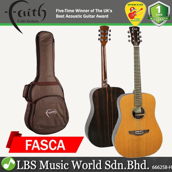 Faith FASCA Apollo Saturn Dreadnought Solid Cedar Acoustic Guitar with Bag