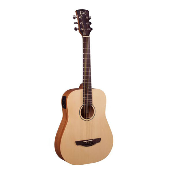 Faith FDS Nomad Mini Saturn Travel Sized Acoustic Electric Folk Guitar with Bag (Natural)