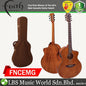 Faith FNCEMG Neptune Full Solid Baby Jumbo Acoustic Electric Folk Guitar With Pickup and Hard Case (Award Winning Model)
