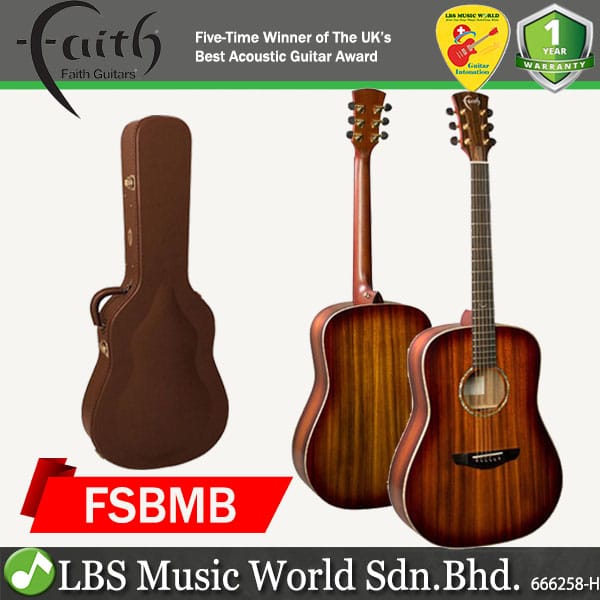 Faith FSBMB Blood Moon Saturn Solid Dreadnought Trembesi Top Acoustic Electric Folk Guitar