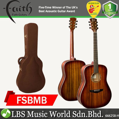 Faith FSBMB Blood Moon Saturn Solid Dreadnought Trembesi Top Acoustic Electric Folk Guitar