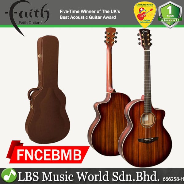 Faith FNCEBMB Blood Moon Neptune Solid Trembesi Acoustic Electric Folk Guitar with Pickup and Hard case