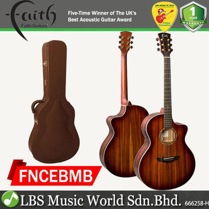 Faith FNCEBMB Blood Moon Neptune Solid Trembesi Acoustic Electric Folk Guitar with Pickup and Hard case