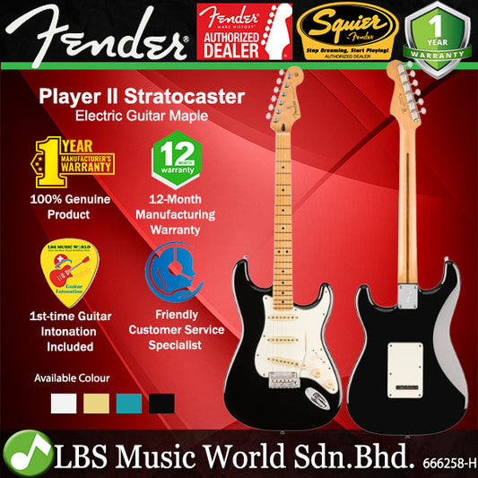 Fender Player II Stratocaster Contoured Alder Body Electric Guitar with SSS Pickup and Maple Fretboard