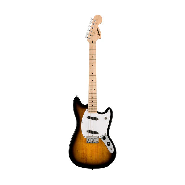 Squier By Fender Sonic Mustang Electric Guitar with White Pickguard Maple FB