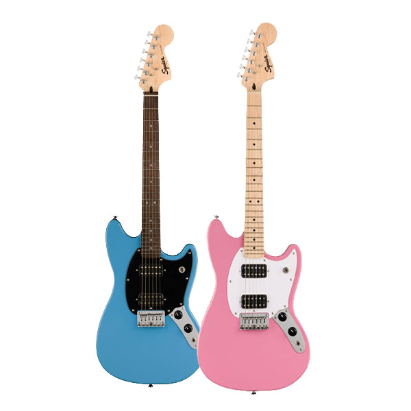 Squier By Fender Sonic Mustang HH Electric Guitar with White Pickguard Maple FB