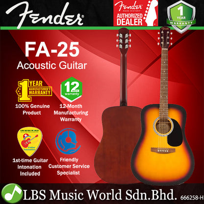 Fender FA-25 Dreadnought Spruce Top Acoustic Guitar (FA25 FA 25)