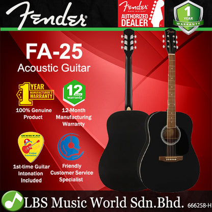 Fender FA-25 Dreadnought Spruce Top Acoustic Guitar (FA25 FA 25)
